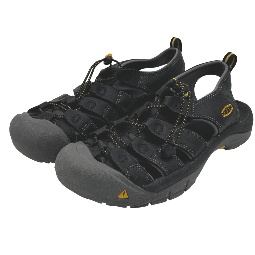 KEEN Newport H2 Mens Size 12 Black Leather Waterproof Hiking Sport Water Sandals
